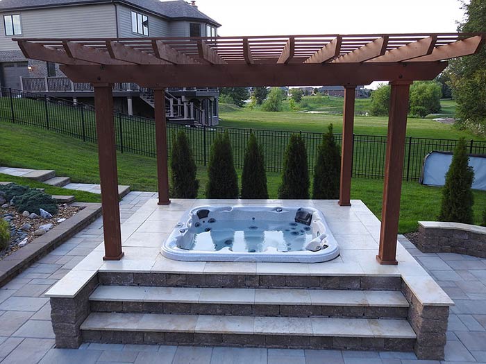 Out door spa Surrounded in Garden at Orland Park, IL