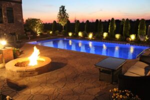 Vinyl Rectangle Pool with LED Lights 2