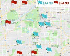 Pool water testing map in Orland Park IL