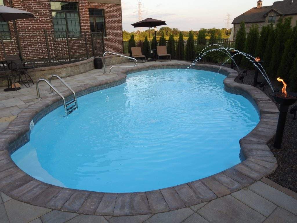 The Fiberglass Pool designed for All Seasons in backyard at Orland Park, IL