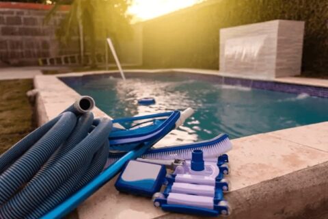 Pool troubleshooting and maintenance in Orland Park, IL – technician inspecting pool equipment for common issues.